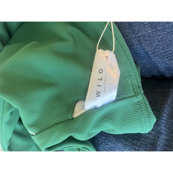 Wilo Sz Large Ribbed Emerald Green Athletic Stretch Sports Bra Removable Pad NWT - Picture 5 of 5